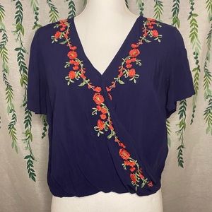Floral v neck shirt